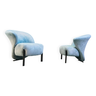Pair of Calla lounge chairs by Saporiti, 1980s