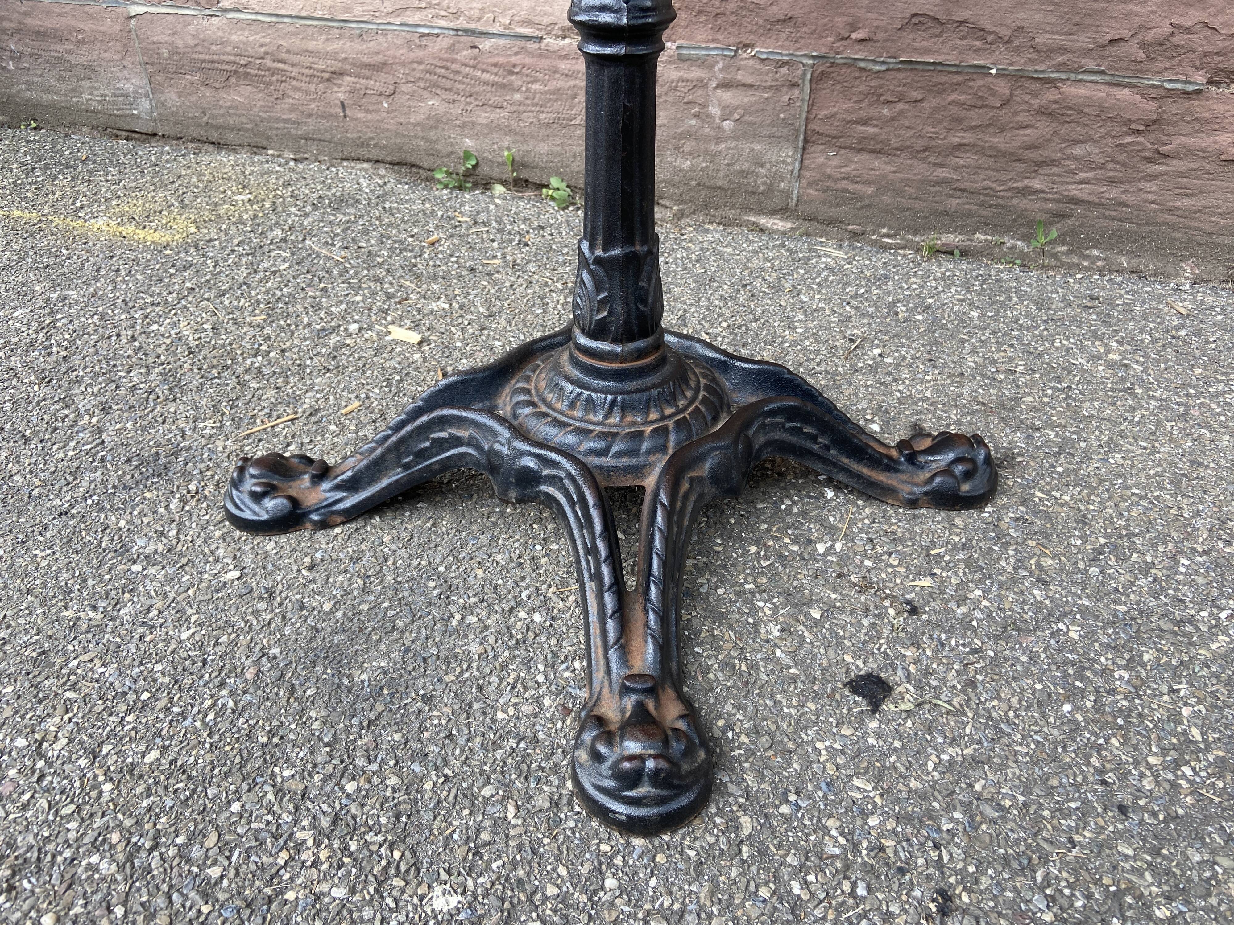 Cast iron & oak terrace pedestal table garden bistro art deco paris