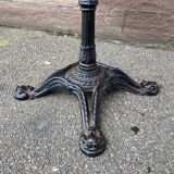 Cast iron & oak terrace pedestal table garden bistro art deco paris