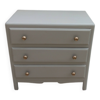 Vintage commode enhanced in grey-green.