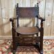 Fauteuil de bureau en chêne et cuir