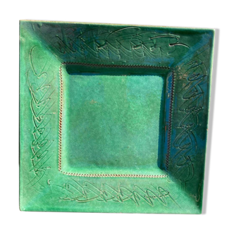 Green varnished pocket emptier signed gourdel