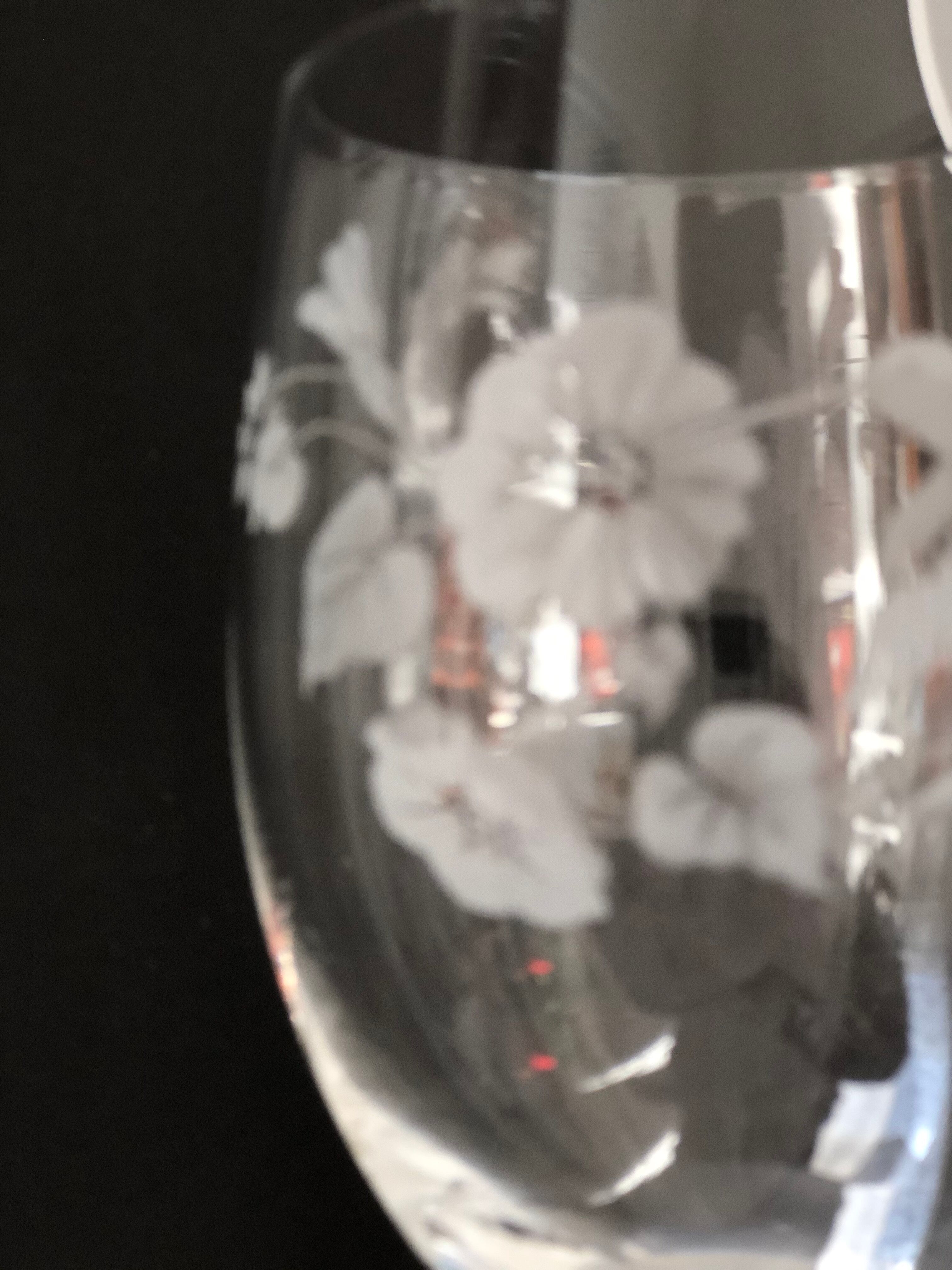 6 cut crystal wine glasses
