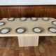 Travertine dining table