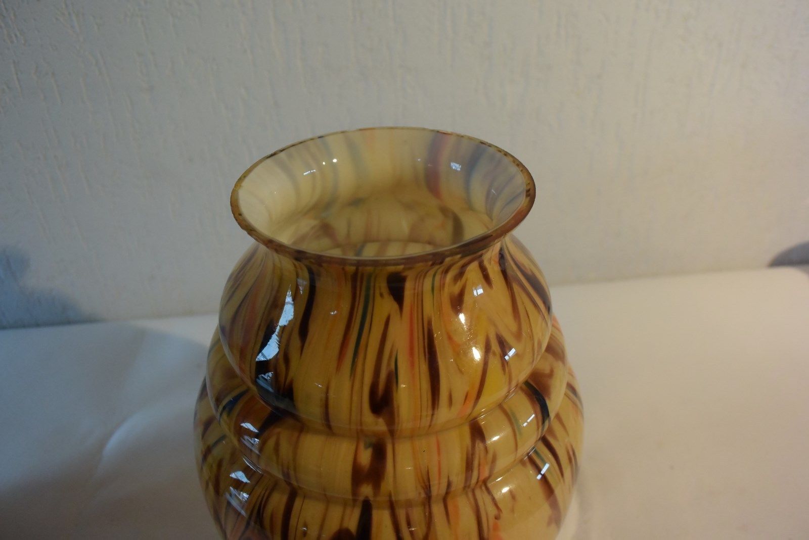 Blown and cast glass vase