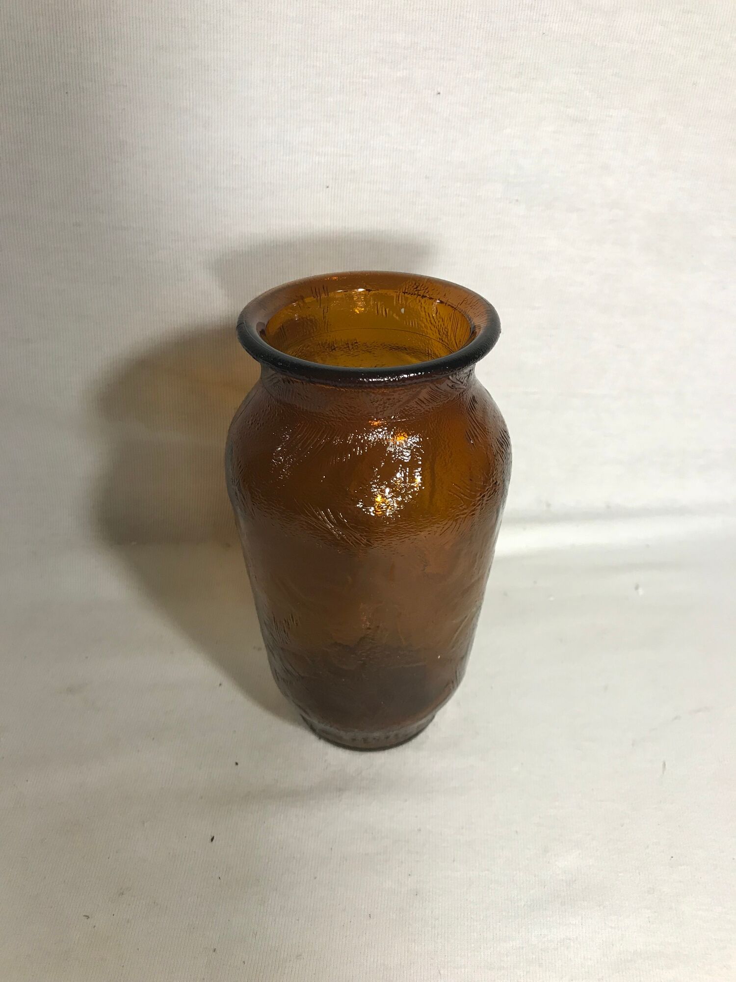 Former Henkel vintage stamped orange smoked glass vase