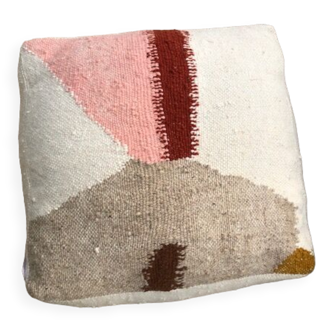 Woven wool pouf