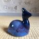 Ceramic animal figurine, pretty bluish enamel