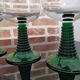 4 Alsace wine glasses with green twisted legs, ROEMER type