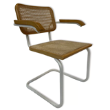 Cesca model B64 chair with armrests in white Design