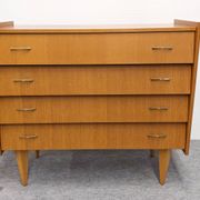 4-drawer chest of drawers in blond oak from the 50s/60s