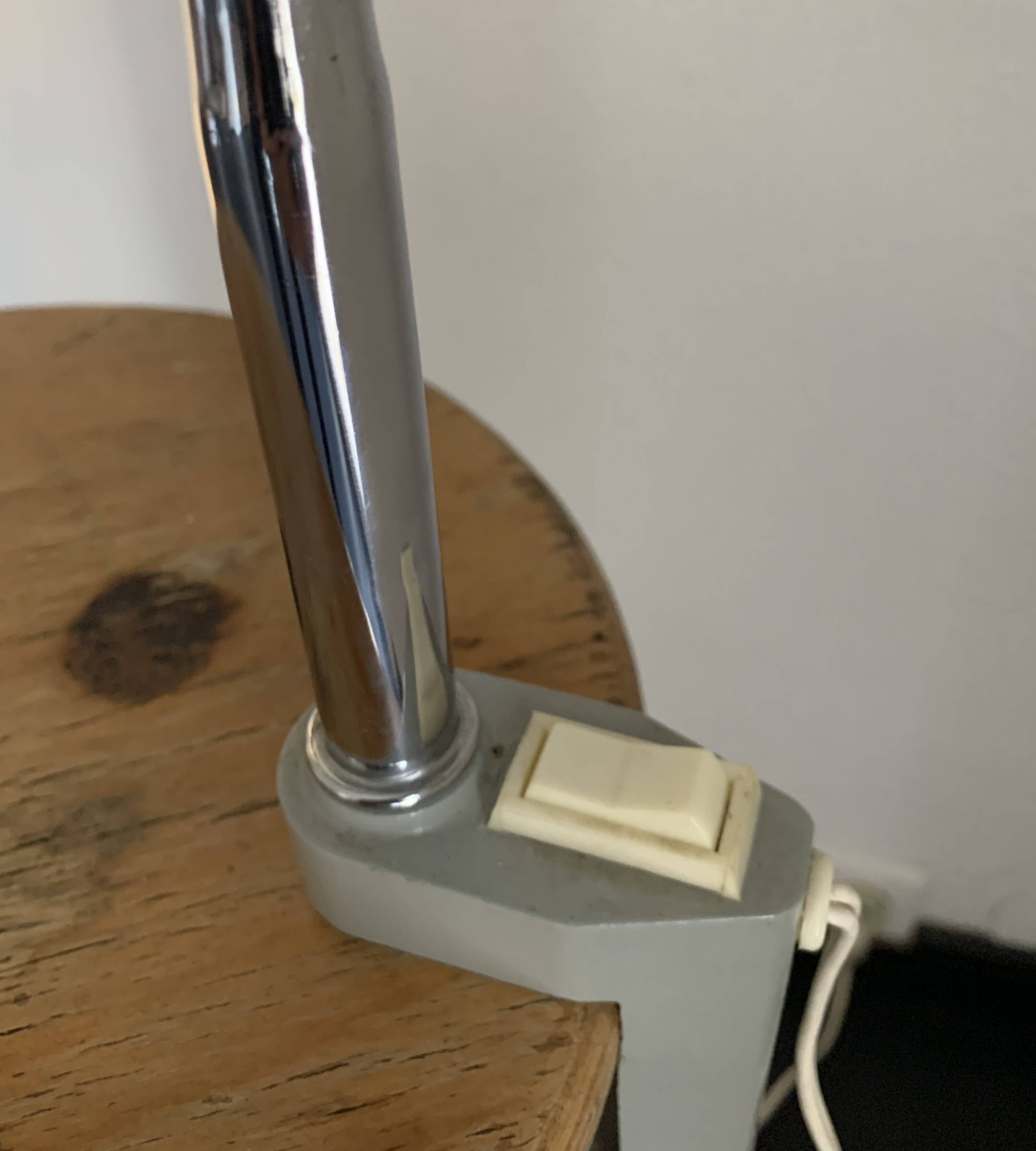 Vintage 1950 chrome industrial vice lamp Jumo 215 - 55 cm