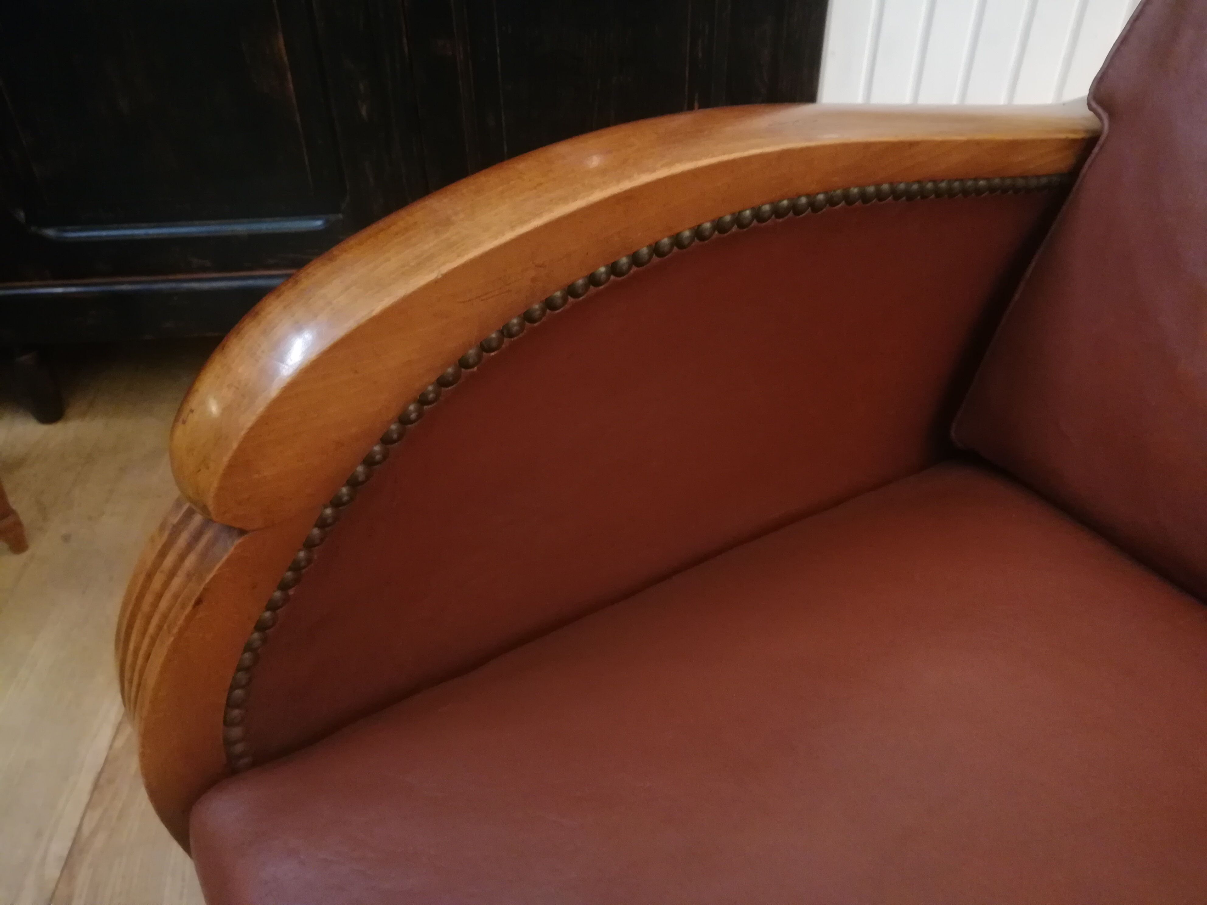Leather art deco sofa