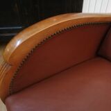 Leather art deco sofa