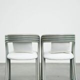 Set of 4 new upholstered vintage design dining chairs from the 1970s by Axel Enthoven for Rohé