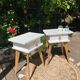 Paire de chevets vintage pieds compas hauts top design