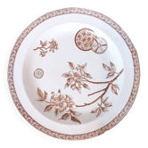 Grand plat creux terre de fer décor marguerite