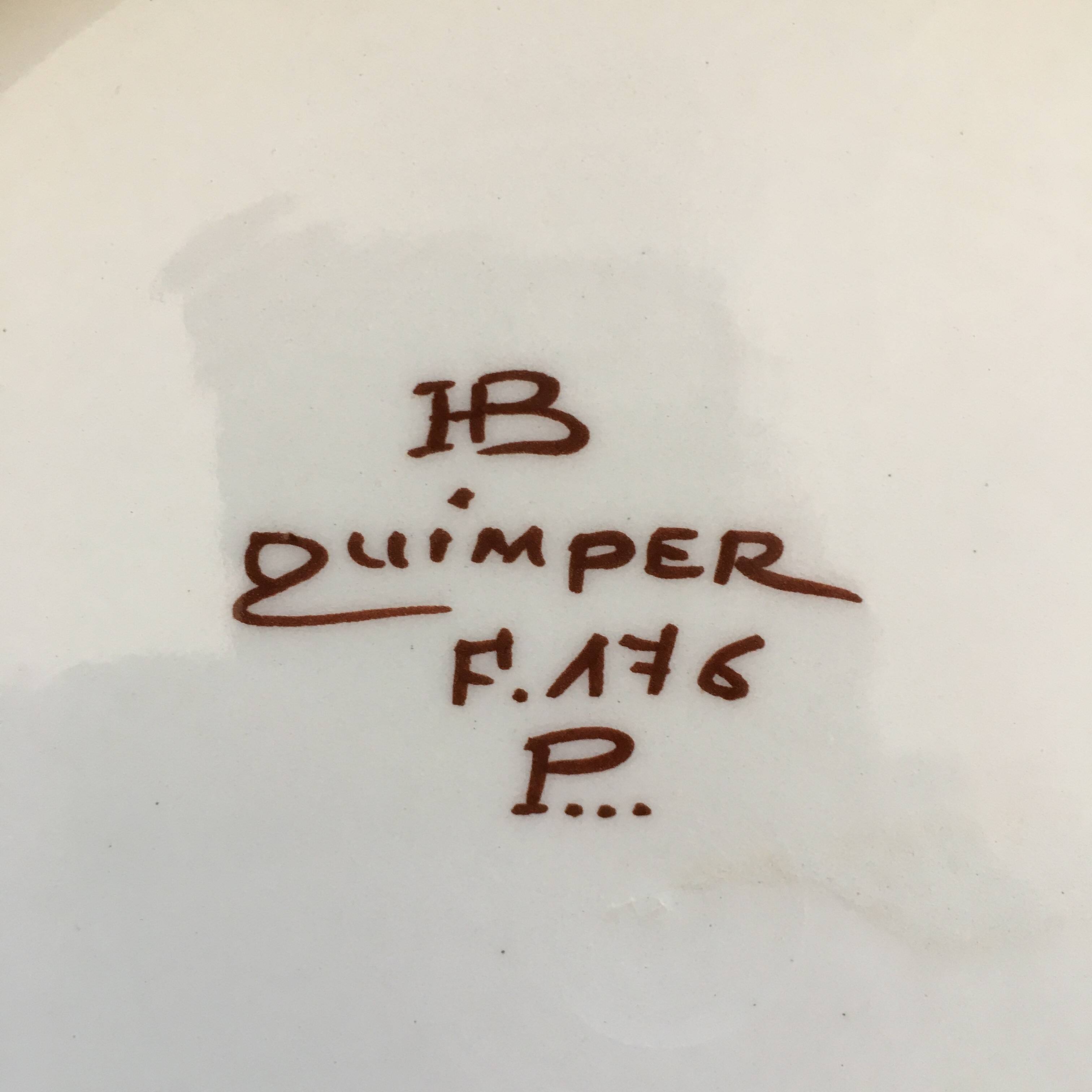 Dish signed HB Quimper