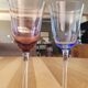 10 coloured glass stemmed glasses