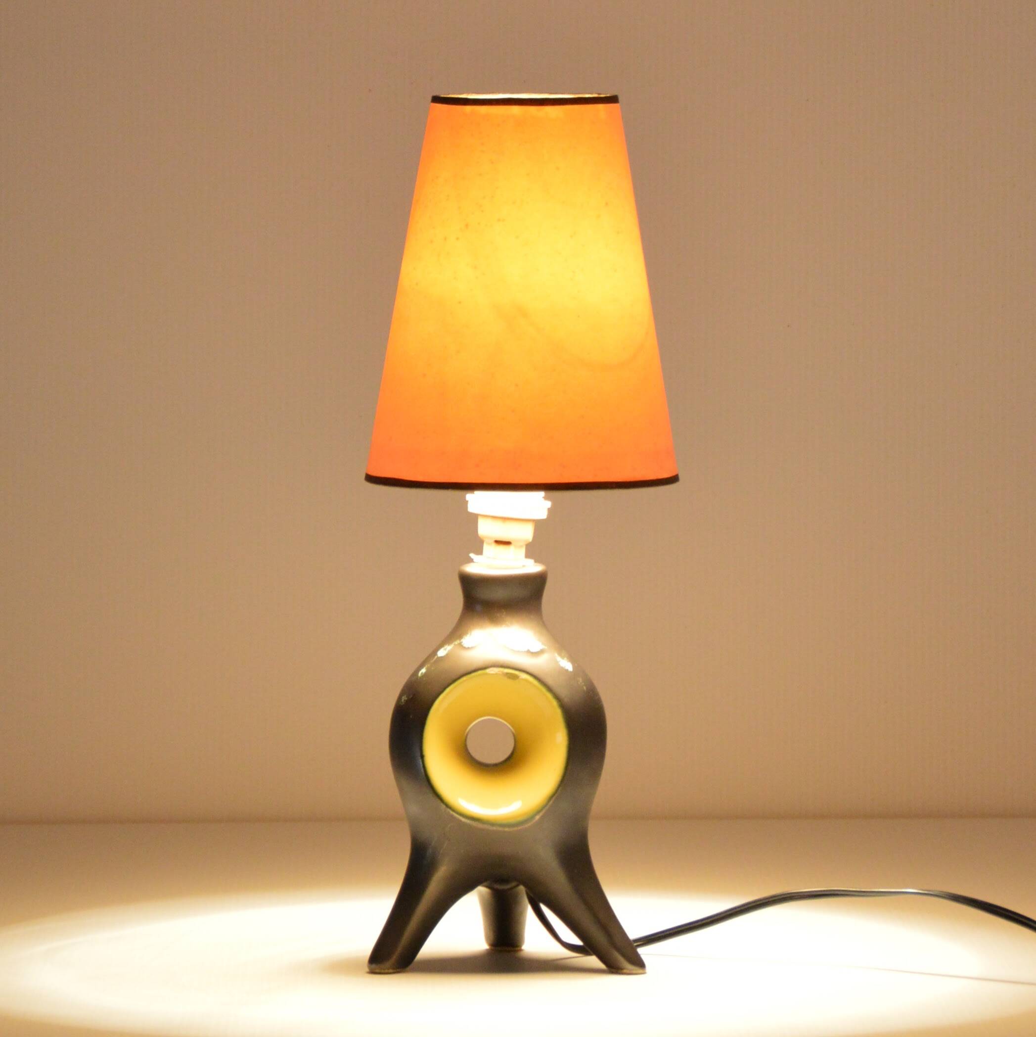 Lampe de chevet en céramique style Jouve, Vallauris années 50