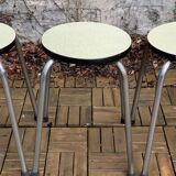 Vintage stackable stools Formica beige 1960
