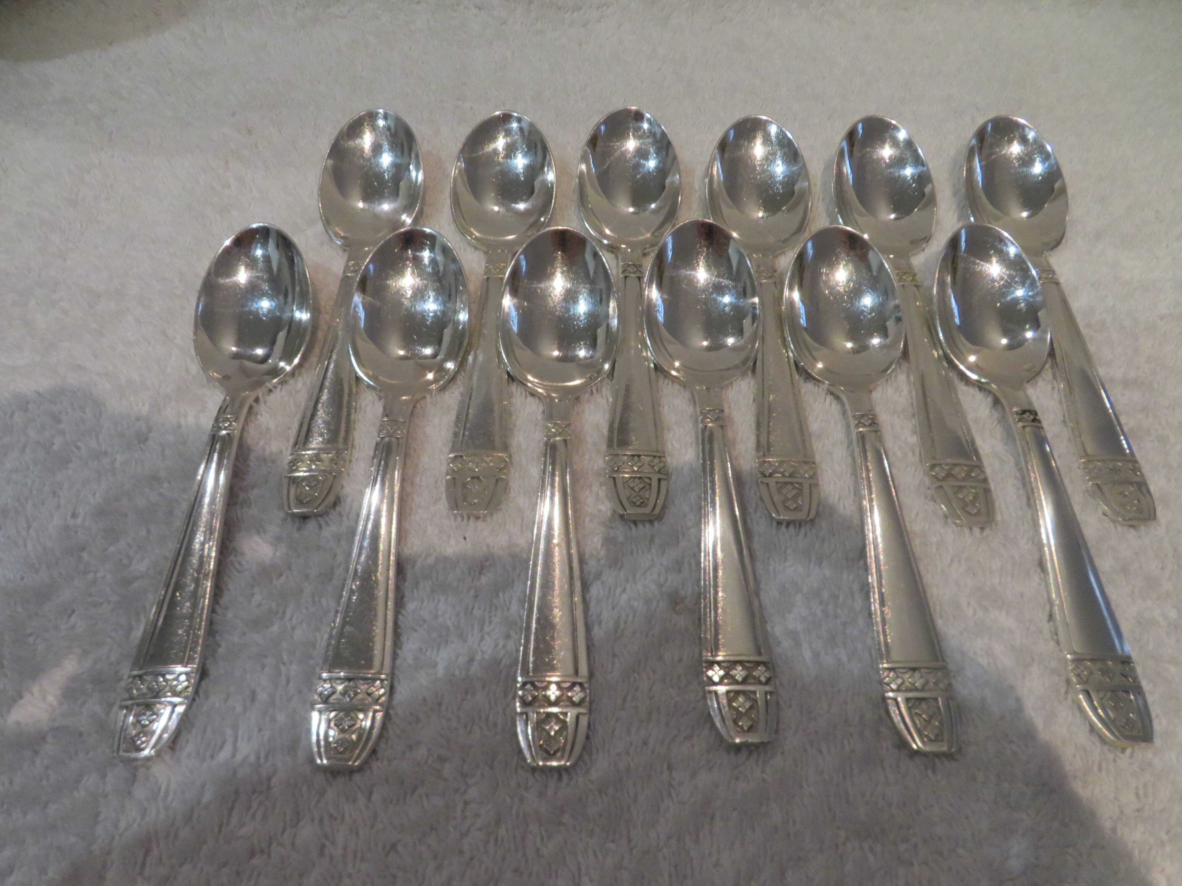 12 silver-plated coffee spoons, AR Grand Prix Monaco, 13.7 cm