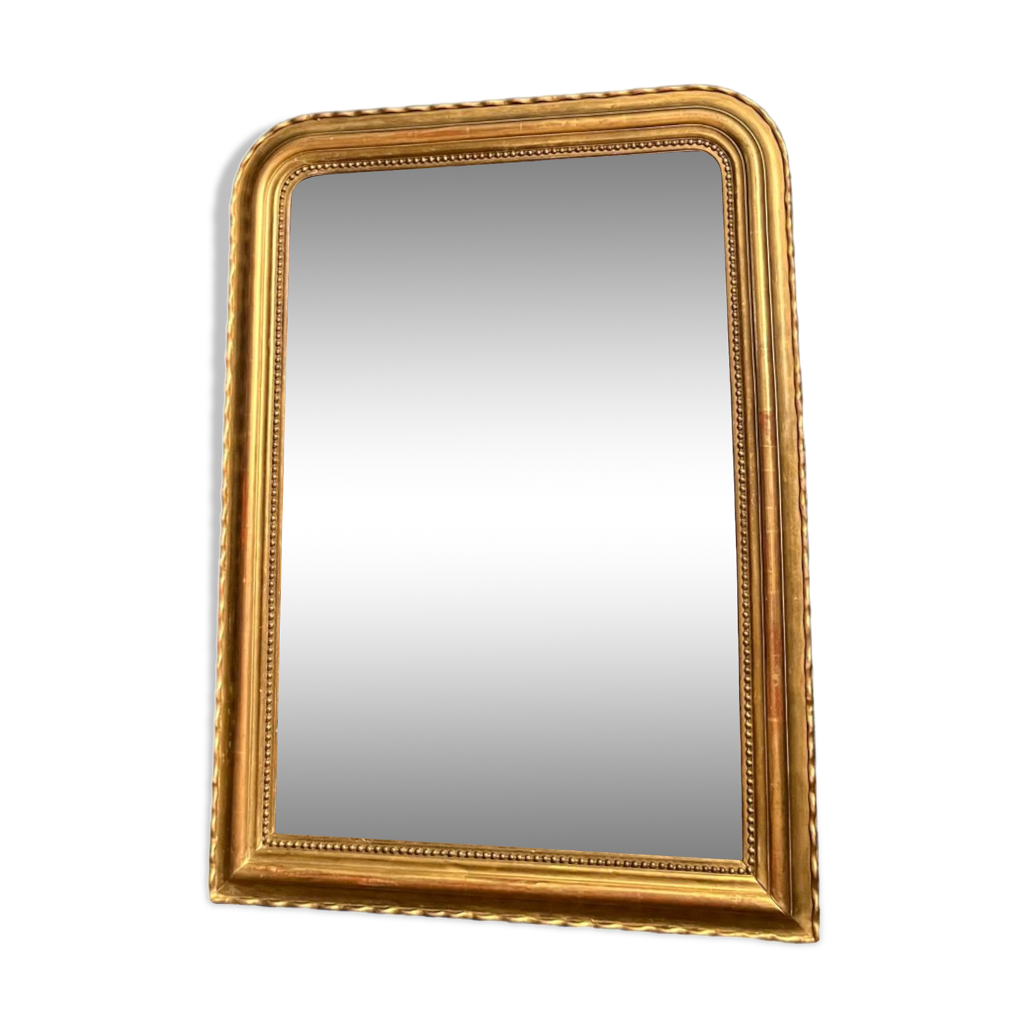 Old mirror 114cm/84cm Louis-Philippe beaded