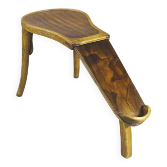 “Chasseur” stool by Fischel, curved wood bistro