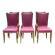 Set of 6 beech chairs with skai in the style of Jules Leleu.