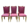 Set of 6 beech chairs with skai in the style of Jules Leleu.