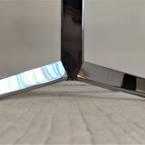 Coffee table Roche Bobois 70's carrara marble and chrome star foot