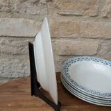 Set of 6 old Sarreguemines Digoin soup plates, Lucie model