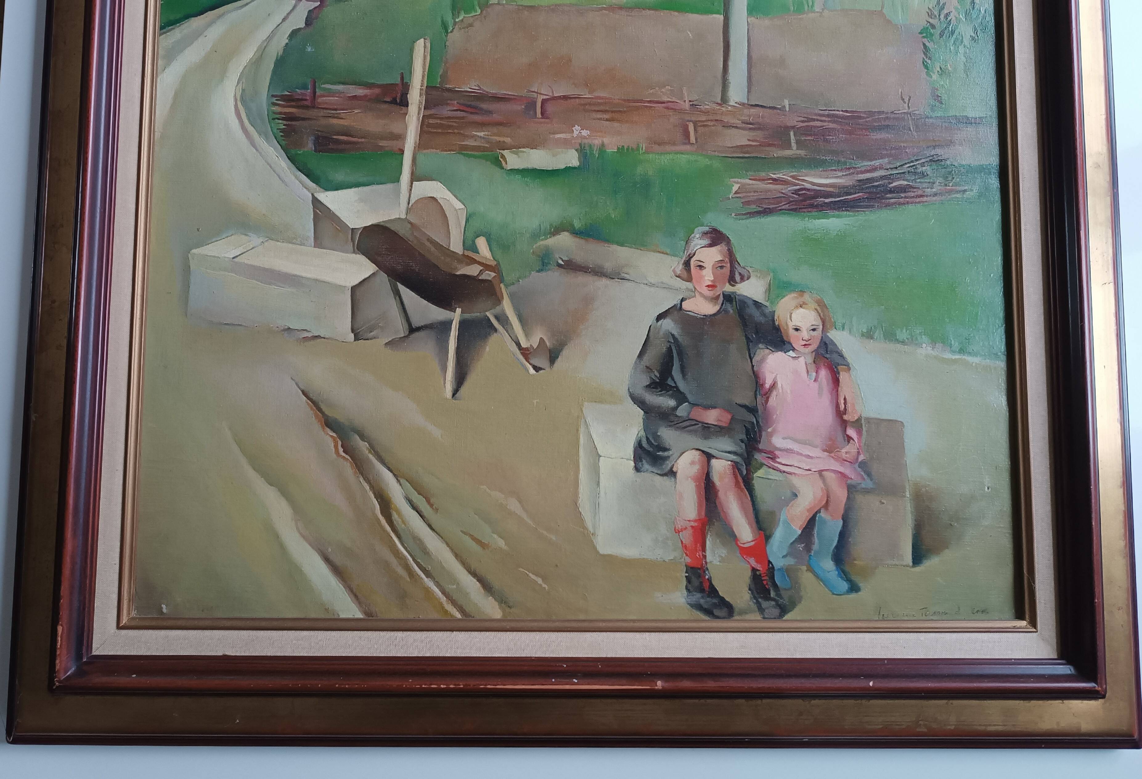 Oil painting on canvas signed lucienne tessier du cros