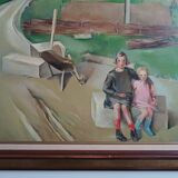 Oil painting on canvas signed lucienne tessier du cros