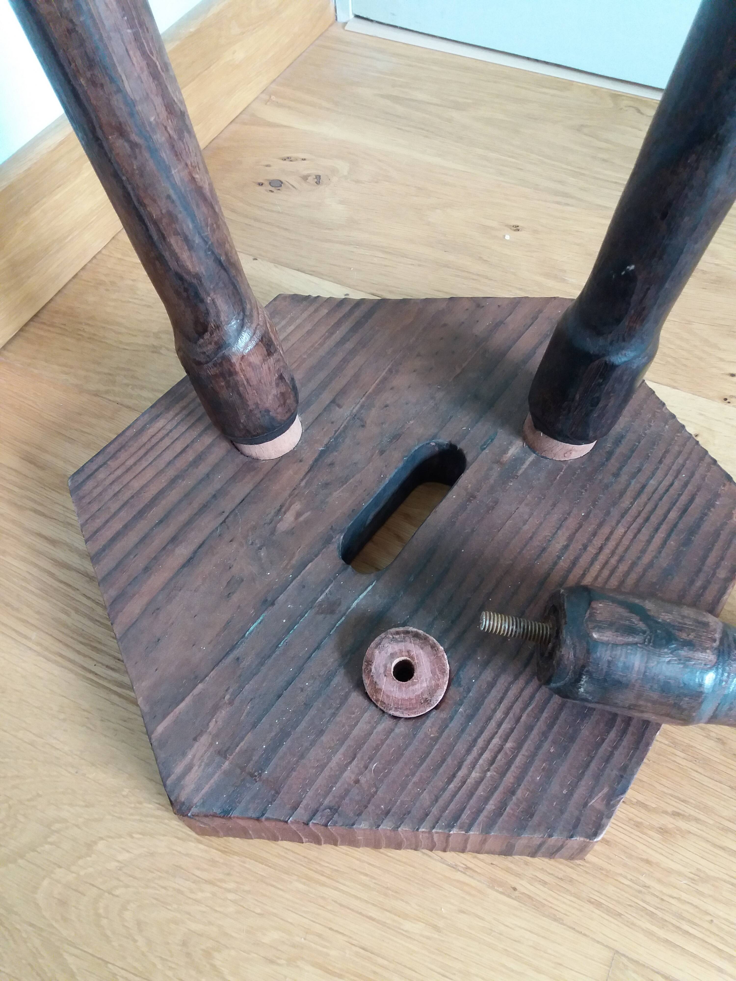 Wooden tripod stool
