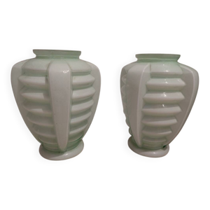 Lot de deux vases skycrapper - opaline art