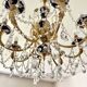 Large Russian chandelier in blue ceramic and crystal pendants, mid-20th century
