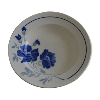 hollow plate, blue with Badonvillers flowers