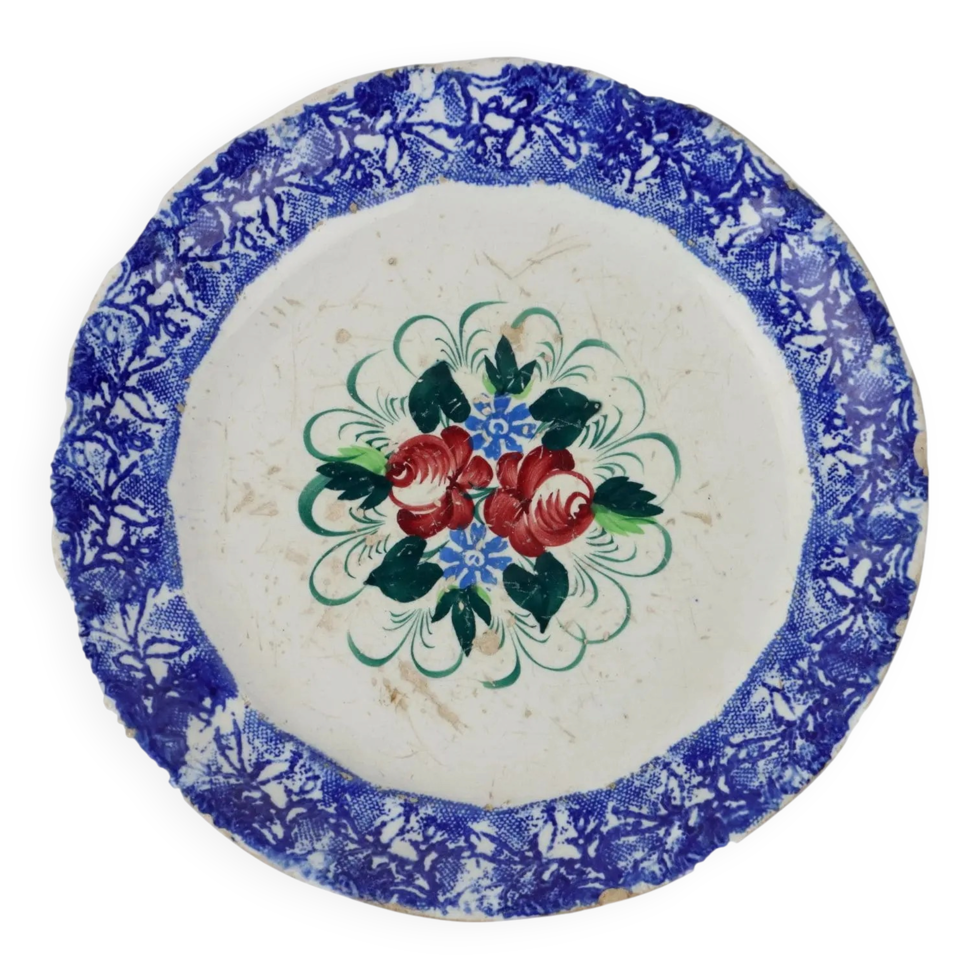Antique ceramic plate from Mondovì, Italy, 19th century