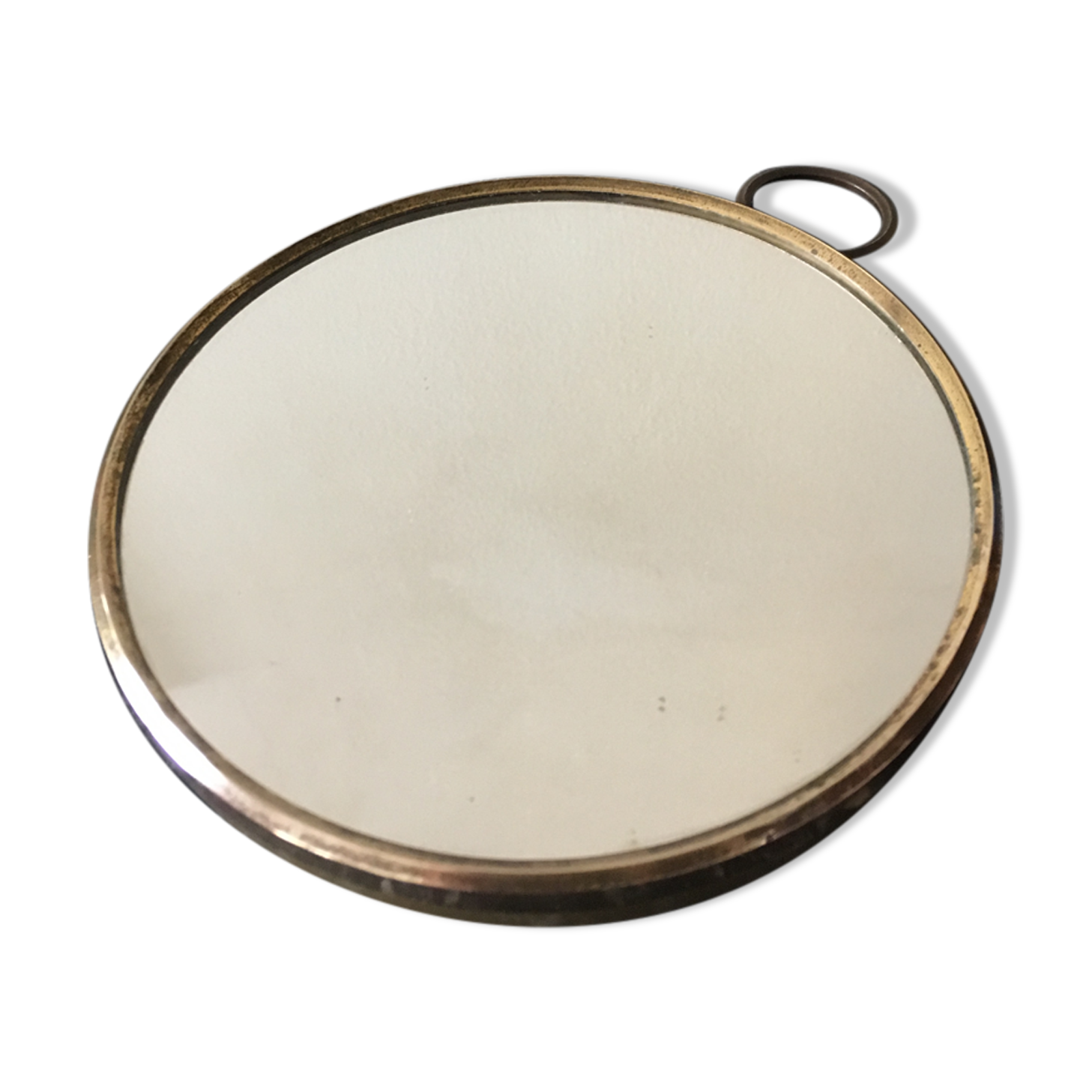 Round brass mirror