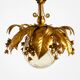 1970s gold-plated metal pendant lamp with a glass sphere by Hans Kögl