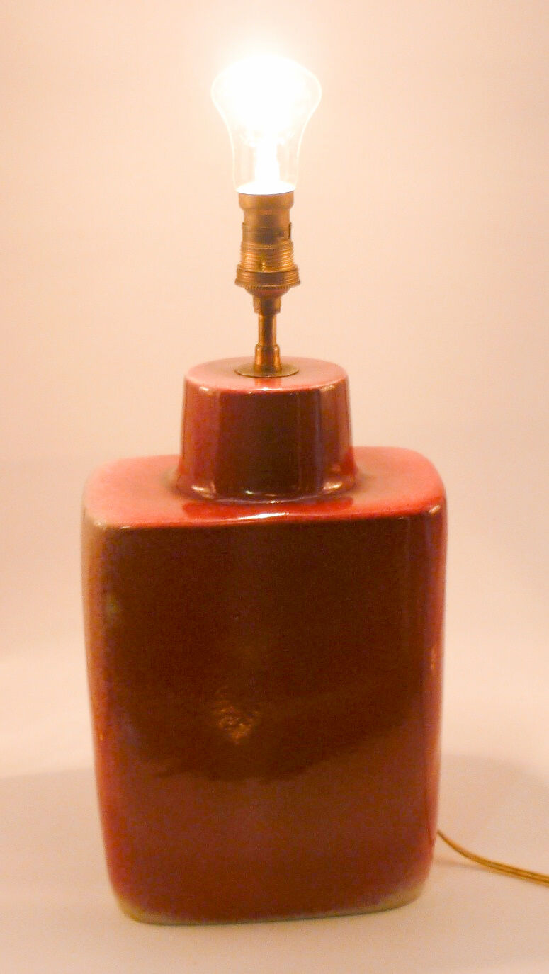 Table lamp, ceramic, glazed porcelain, signed by Jacqueline and Tim Orr.