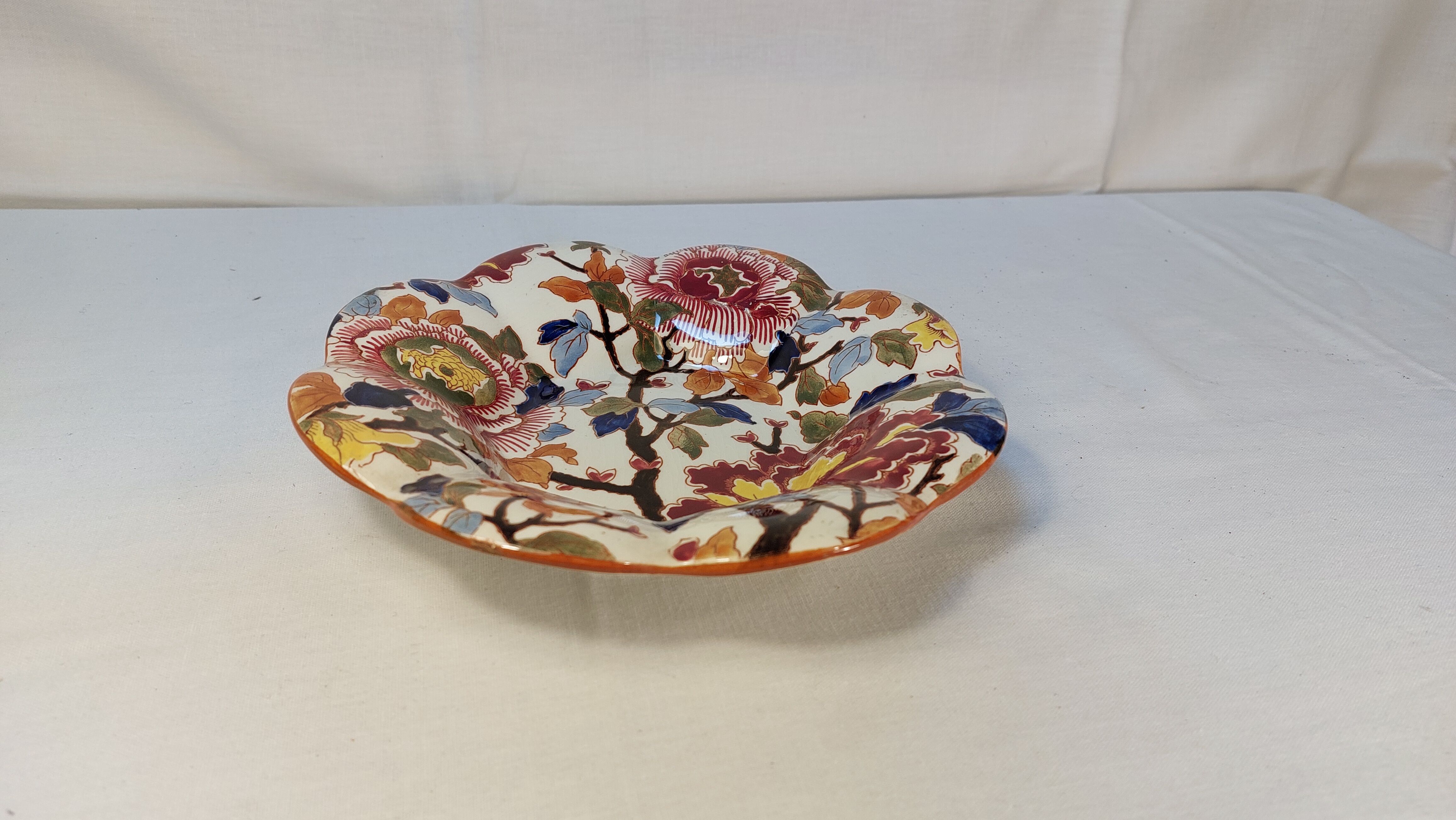 Hollow plate Gien floral decoration Peony