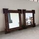 Pair of wooden mirrors in tramp art style