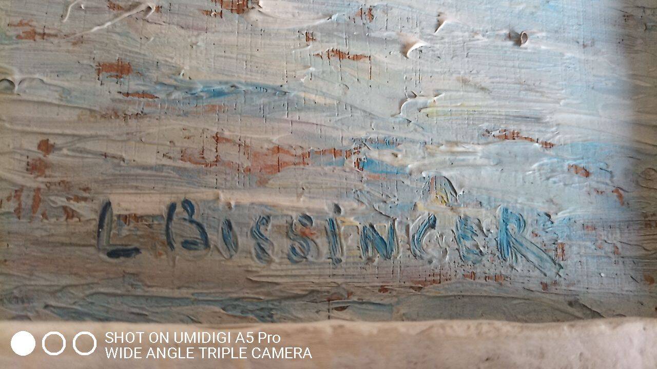 Louis Bessinger (1899-1978) - Oil on panel - view of a port - 48 x 37 cm