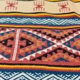 Multicolored Berber kilim rugs woven hands in natural wool