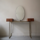 Vintage Scandinavian dressing table brass and wood