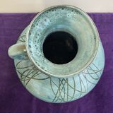 Vintage handle vase blue jeans Austruy Despinasse