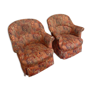 Paire de fauteuils crapaud