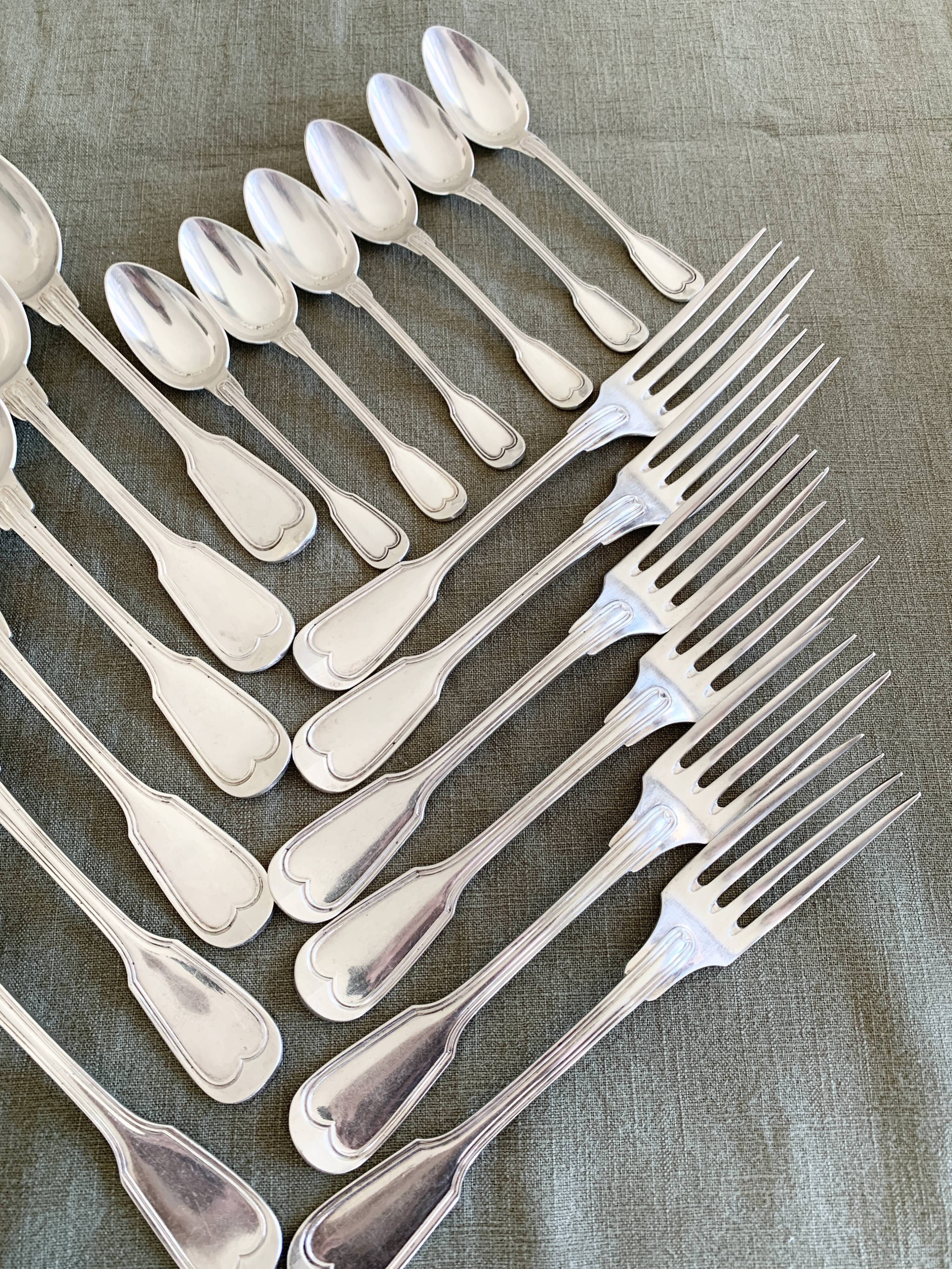 Christofle silver-plated cutlery set in its original case.